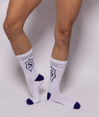 Satyro Signature Sokken | White & Deep Purple